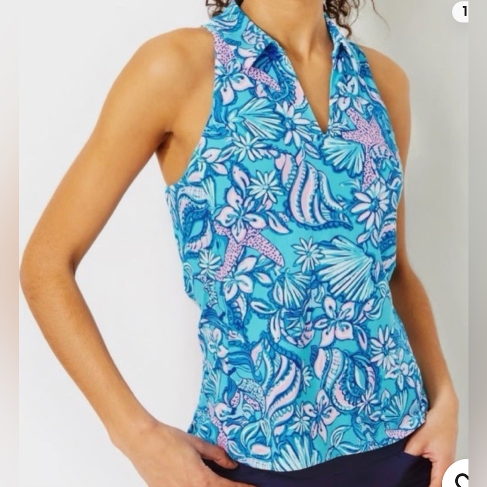 🎉 NWT 🎉 LILLY PULITZER 🎉 Lakelyn Bra Polo Top UPF 50+ 🎉 Small